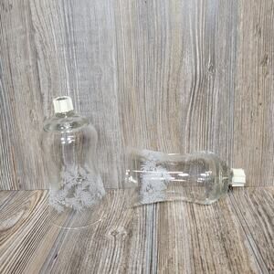 2 Vintage Home Interiors Winter Pine Glass Votive Peg Cups